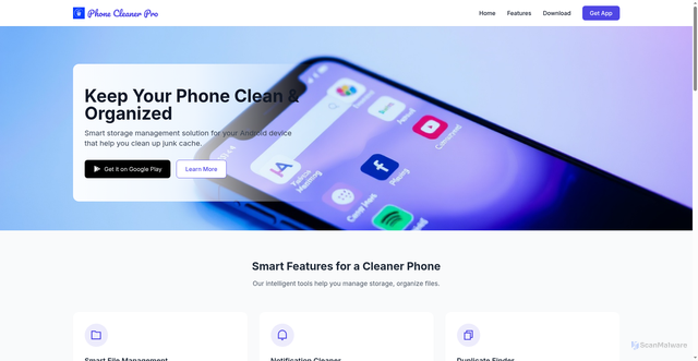 Security scan screenshot of https://phonecleanerpros.com