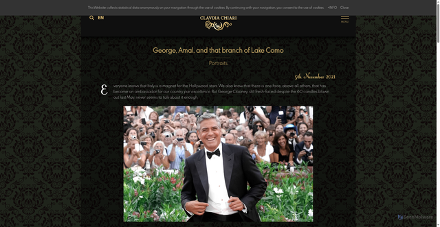 Security scan screenshot of https://www.claudiachiari.com/en/george-amal-clooney-branch-lake-como/