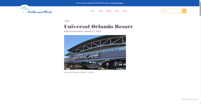 Security scan screenshot of https://www.visitdavenportflorida.com/attractions-and-theme-parks/universal-orlando-resort