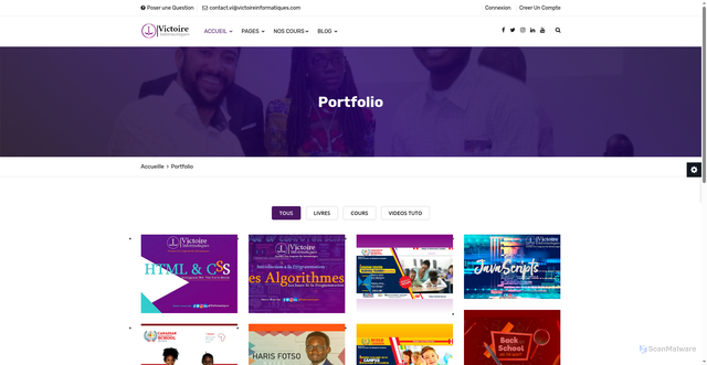 Security scan screenshot of http://victoireinformatique.com/portfolio.php