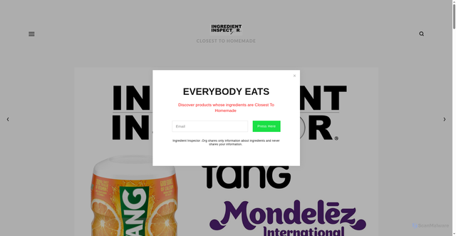 Security scan screenshot of https://www.ingredientinspector.org/rapid-reviews/whats-in-tang