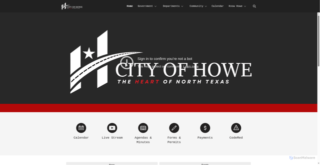 Security scan screenshot of https://cityofhowetx.gov/