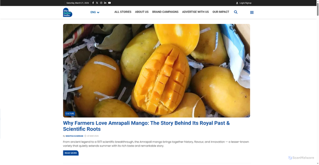 Security scan screenshot of https://thebetterindia.com