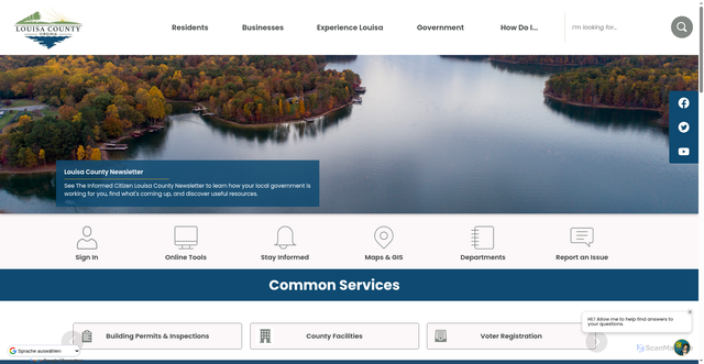Security scan screenshot of https://louisacounty.gov/