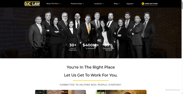 Security scan screenshot of https://teamjustice.com/