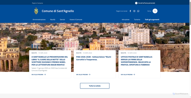 Security scan screenshot of https://www.comune.sant-agnello.na.it/
