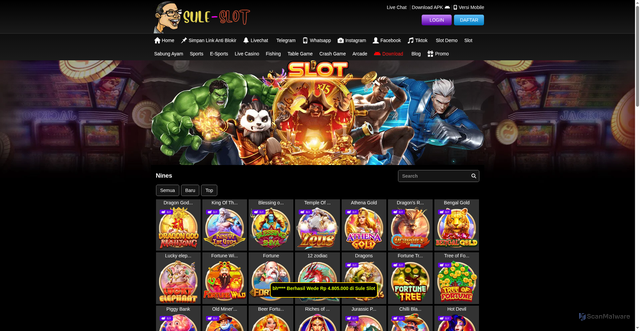 Security scan screenshot of https://xn--v6caaw8afa0bcm9a6a8cza1byc7cliw1gugschx7f5e9a.net/desktop/game/slot/nines