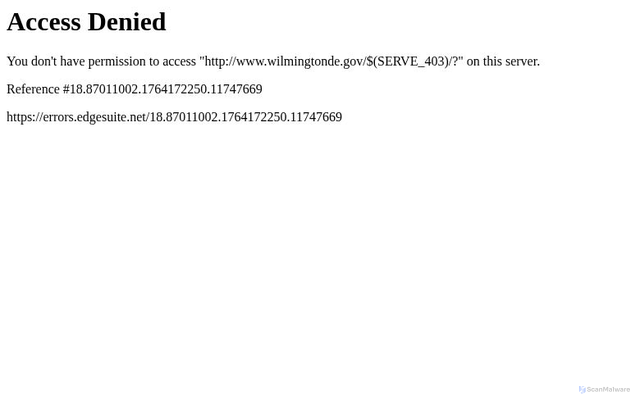 Security scan screenshot of https://www.wilmingtonde.gov/