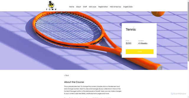 Security scan screenshot of https://www.summershowoffs.com/courses/tennis-
