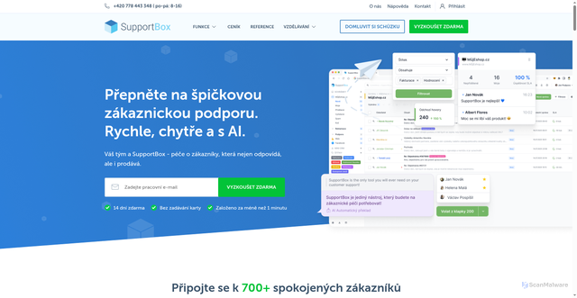 Security scan screenshot of https://supportbox.cz