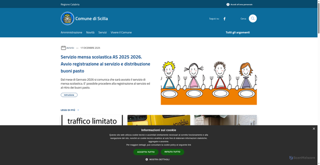 Security scan screenshot of https://www.comune.scilla.rc.it/it