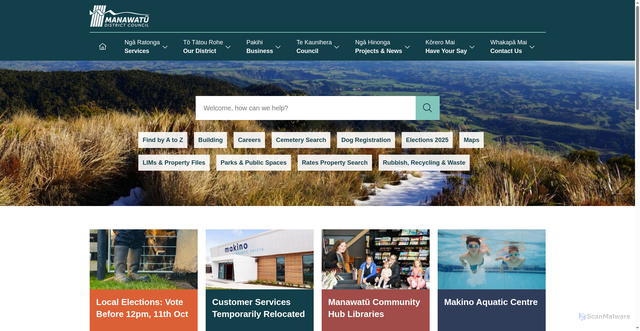 Security scan screenshot of https://www.mdc.govt.nz/