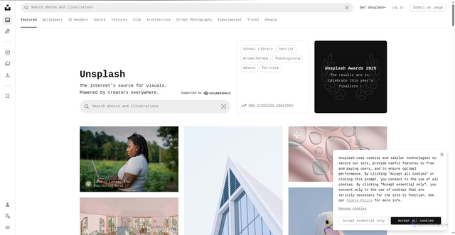 Security scan screenshot of https://unsplash.com/