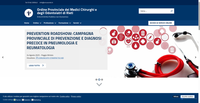 Security scan screenshot of https://www.omceorieti.it/