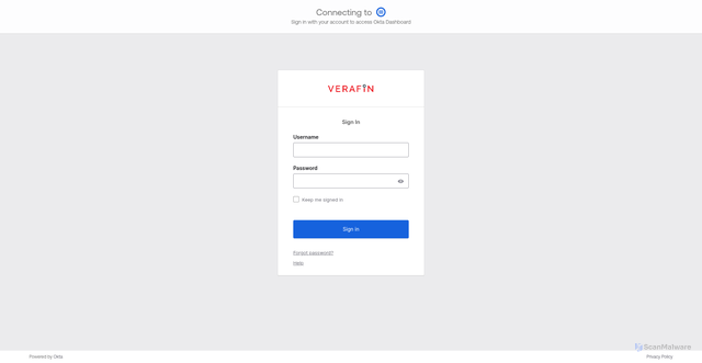 Security scan screenshot of https://verafin.okta.com