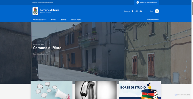 Security scan screenshot of https://www.comune.mara.ss.it/