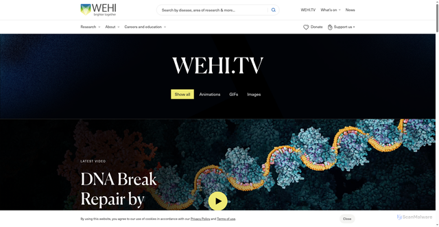 Security scan screenshot of https://www.wehi.edu.au/wehi-tv/