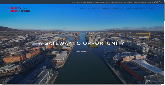 Security scan screenshot of http://www.belfast-harbour.co.uk