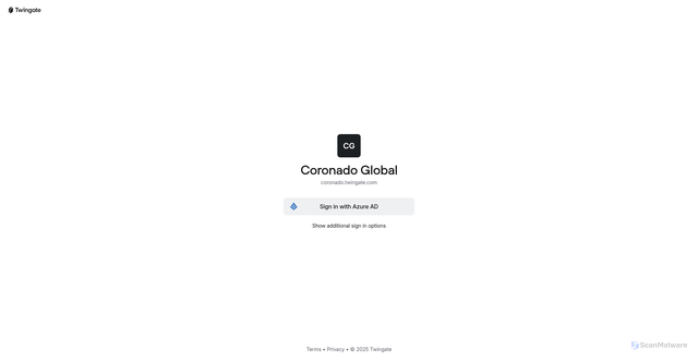 Security scan screenshot of https://coronado.twingate.com