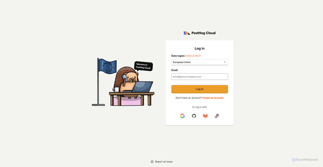 Security scan screenshot of https://eu.posthog.com