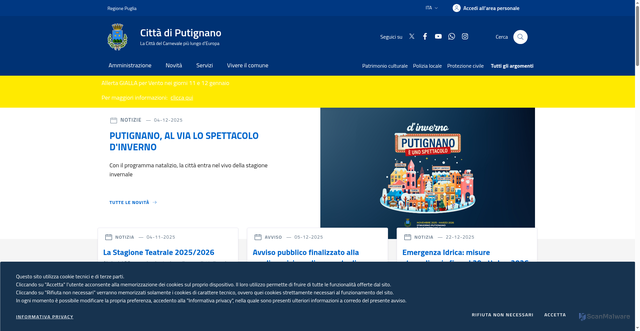 Security scan screenshot of https://www.comune.putignano.ba.it/