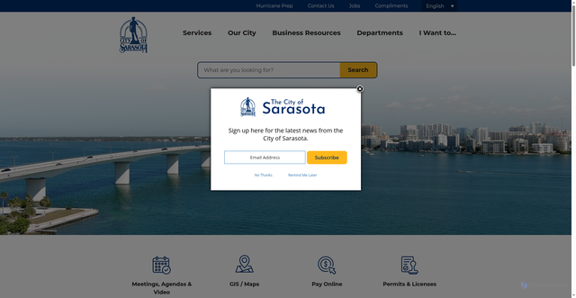 Security scan screenshot of https://www.sarasotafl.gov/