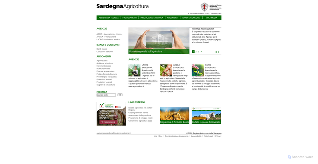 Security scan screenshot of https://www.sardegnaagricoltura.it/