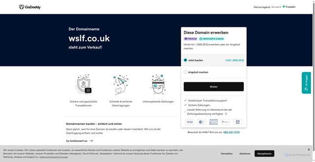 Security scan screenshot of http://www.wslf.co.uk/