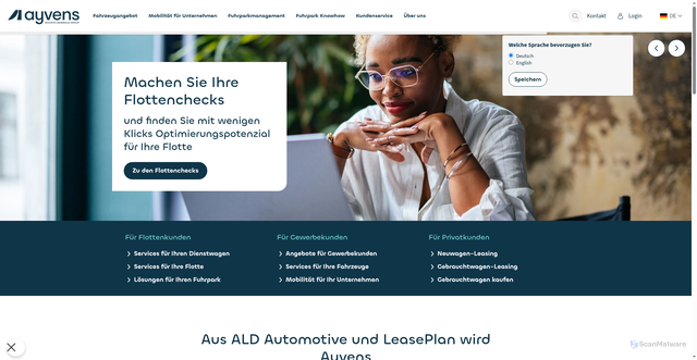 Security scan screenshot of https://leaseplan.de