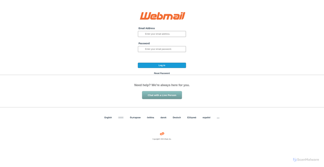 Security scan screenshot of https://xfhyreikfk.pages.dev/resetpass?locale=el
