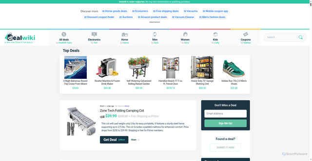 Security scan screenshot of https://dealwiki.com