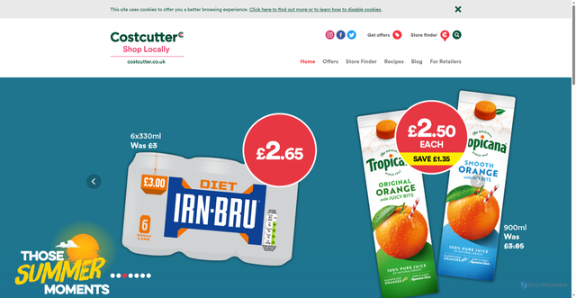 Security scan screenshot of https://costcutter.com