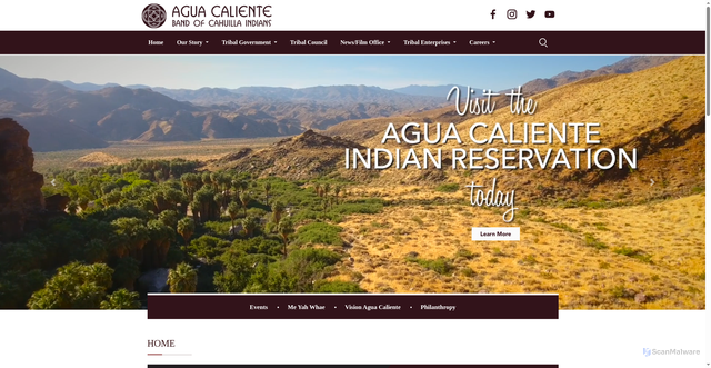 Security scan screenshot of https://www.aguacaliente.org/