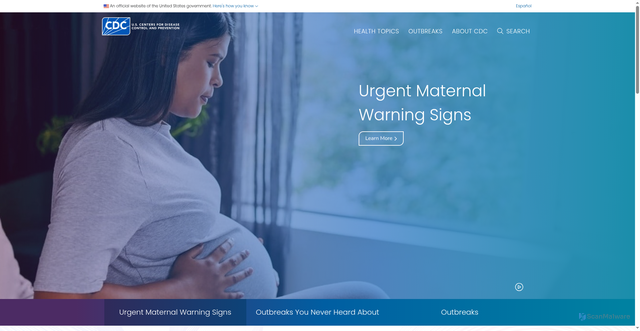 Security scan screenshot of https://search.cdc.gov
