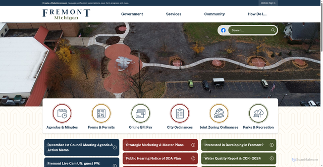 Security scan screenshot of https://fremontmi.gov/