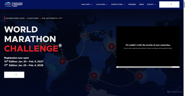 Security scan screenshot of https://www.worldmarathonchallenge.com/