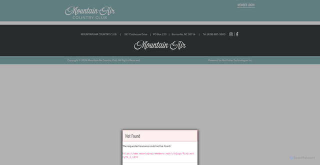Security scan screenshot of https://www.mountainairmembers.net/c/blogs/find_entry?p_l_id=0