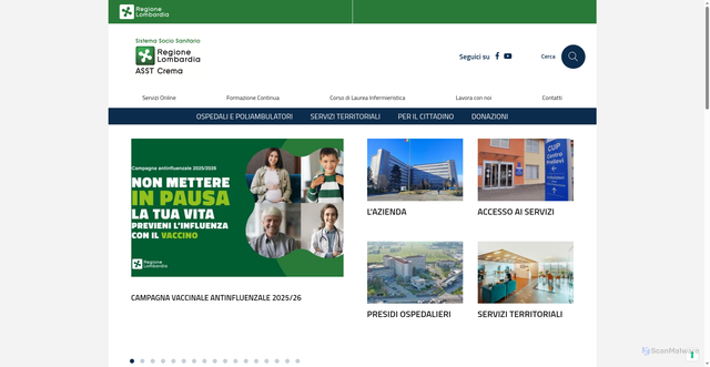 Security scan screenshot of https://www.asst-crema.it/