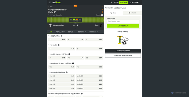 Security scan screenshot of https://sl.betpawa.com/event/31298156