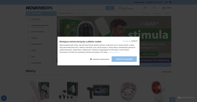 Security scan screenshot of https://novamed.pl