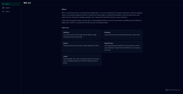 Security scan screenshot of https://maleyfootballleague.com/about