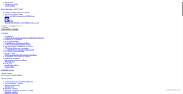 Security scan screenshot of https://www.diplomatie.gouv.fr/fr/