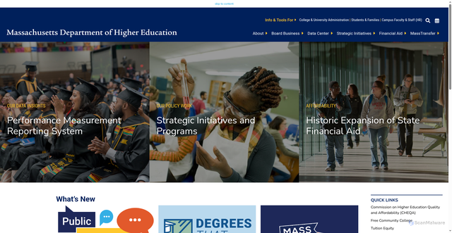 Security scan screenshot of https://www.mass.edu/