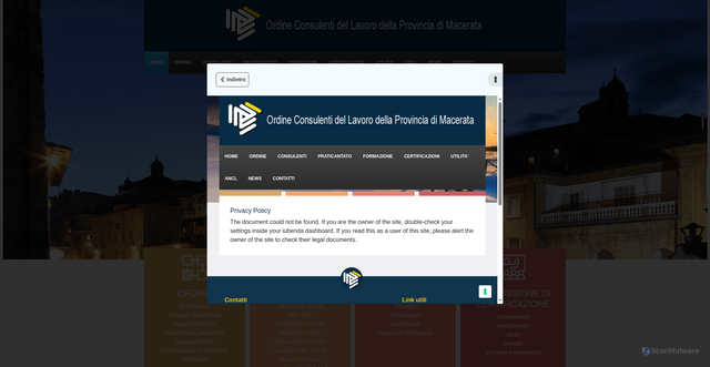 Security scan screenshot of https://www.consulentidellavoromacerata.it/
