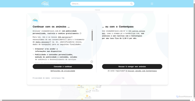 Security scan screenshot of https://climadobrasil.com.br