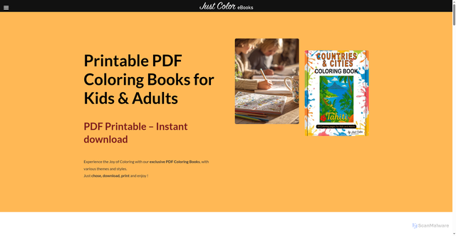 Security scan screenshot of https://shop.justcolor.net