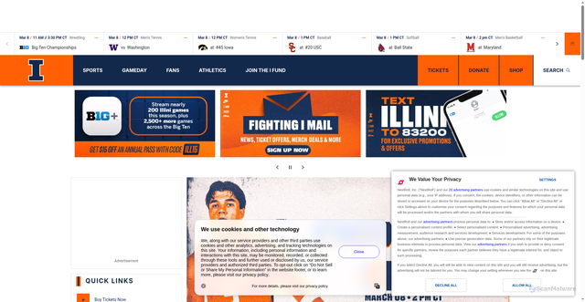 Security scan screenshot of https://fightingillini.com