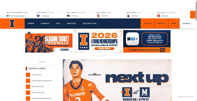 Security scan screenshot of https://fightingillini.com