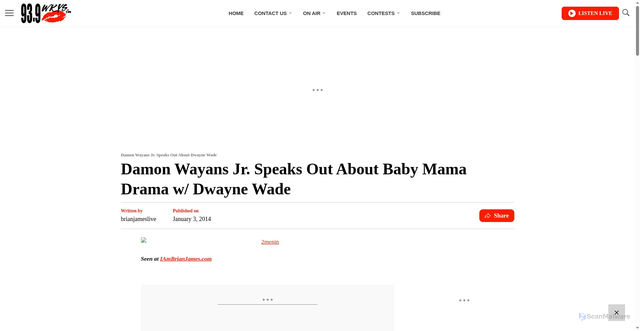 Security scan screenshot of https://kysdc.com/3347530/damon-wayans-jr-speaks-out-about-baby-mama-drama-w-dwayne-wade/