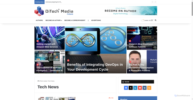 Security scan screenshot of https://ditech.media/news/